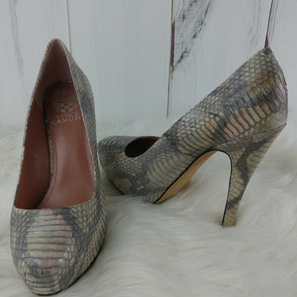 Vince Camuto Korsi Pump Gray Snake Leather